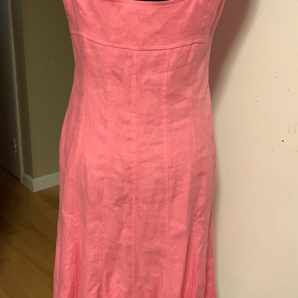 Lauren Ralph Lauren misses sleeveless fitted linen dress petunia pink size 4 - Picture 7 of 12